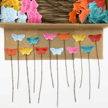 Lacquered Paper Butterflies ~ Mixed Colors ~ Bundle of 12 Retro Craft Picks