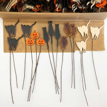Halloween Mix Lacquered Craft Picks ~ Bundle of 15 Retro-Style Picks
