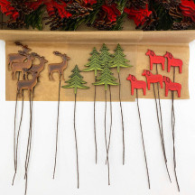 Christmas Mix Lacquered Craft Picks ~ Bundle of 15 Retro-Style Picks