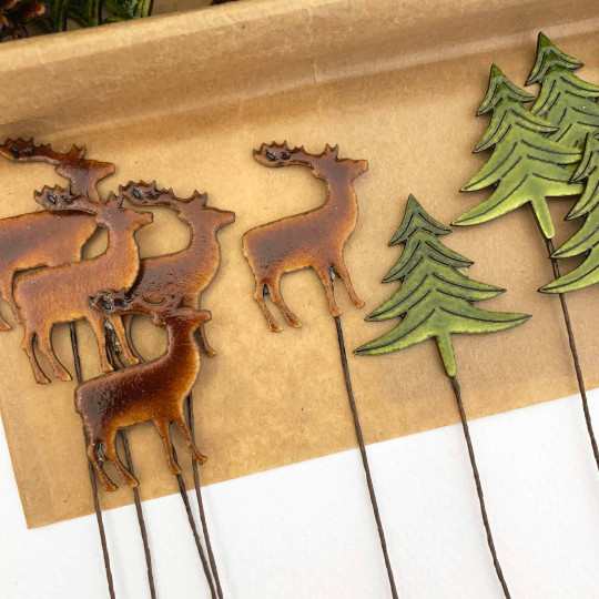 Christmas Mix Lacquered Craft Picks ~ Bundle of 15 Retro-Style Picks