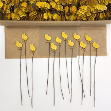 Yellow Chicks Lacquered Craft Picks ~ Bundle of 12 Retro-Style Picks