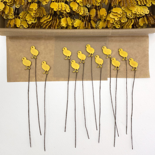 Yellow Chicks Lacquered Craft Picks ~ Bundle of 12 Retro-Style Picks