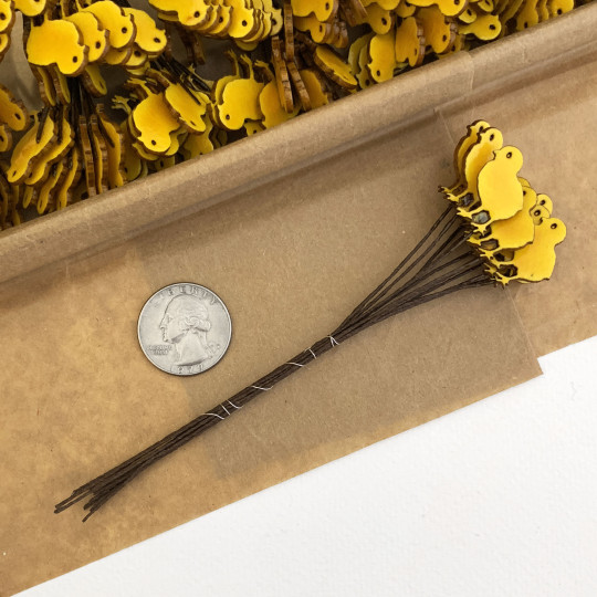 Yellow Chicks Lacquered Craft Picks ~ Bundle of 12 Retro-Style Picks