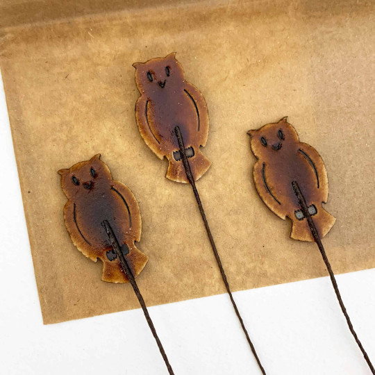 Brown Owls Lacquered Craft Picks ~ Bundle of 12 Retro-Style Picks