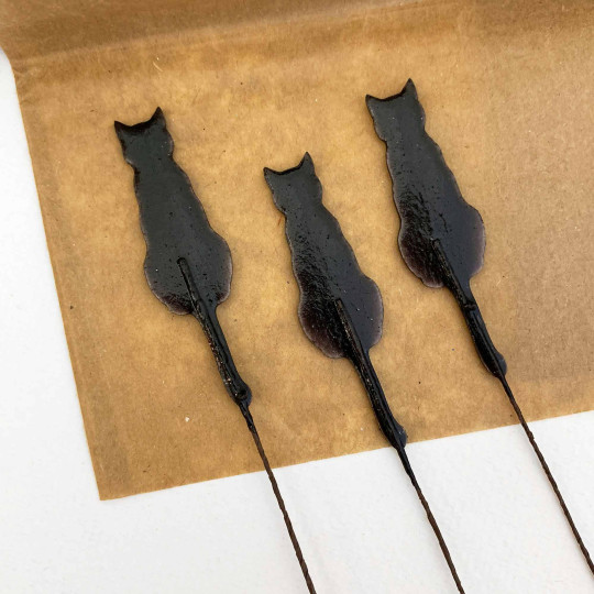 Black Cats Lacquered Craft Picks ~ Bundle of 12 Retro-Style Halloween Picks