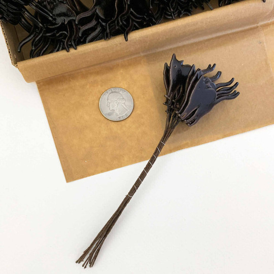 Arched Black Cats Lacquered Craft Picks ~ Bundle of 12 Retro-Style Halloween Picks