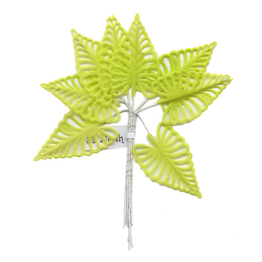 Set of 8 Bright Green Open Fern Fronds ~ Czech Repub.