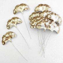 Gold Foil Paper Ginkgo Leaves ~ Set of 12