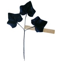 Sprig of Large Navy Blue Velvet Ivy Leaves ~ Vintage Germany
