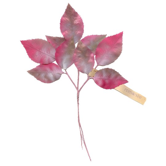 Spray of Shimmering Pink Ombre Leaves ~ Vintage Germany