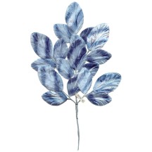 Spray of Blue Striped Velvet Leaves ~ Vintage Japan
