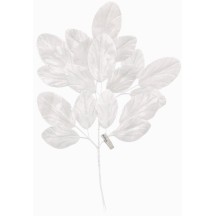 Spray of White Embossed Velvet Leaves ~ Vintage Japan