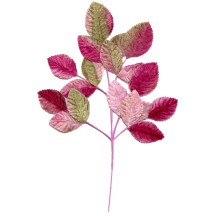 Spray of Mixed Pink and Green Velvet Leaves ~ Vintage Japan