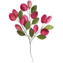 Spray of Pink Velvet Berries and Green Leaves ~ Vintage Japan