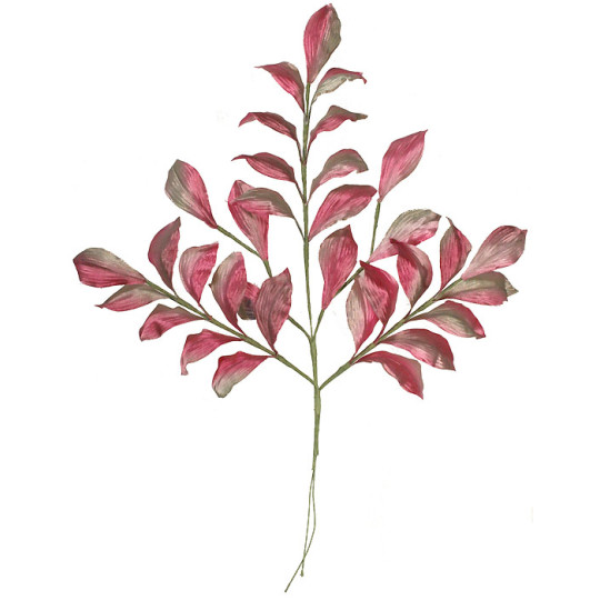 Spray of Pink and Beige Shaded Satin Olive Leaves ~ Vintage Japan
