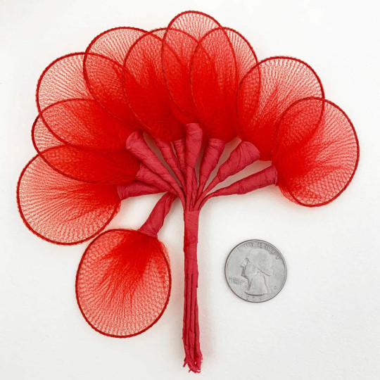 Old Fashioned Net Leaves or Fairy, Angel Wings ~ RED