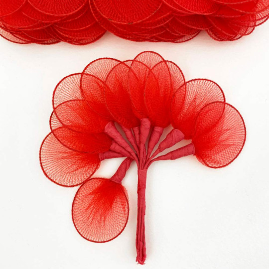 Old Fashioned Net Leaves or Fairy, Angel Wings ~ RED