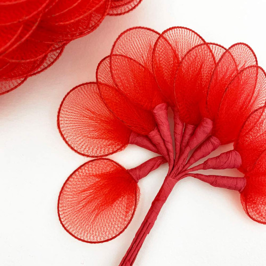 Old Fashioned Net Leaves or Fairy, Angel Wings ~ RED