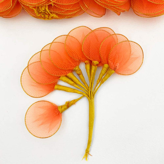 Old Fashioned Net Leaves or Fairy, Angel Wings ~ ORANGE + GOLD