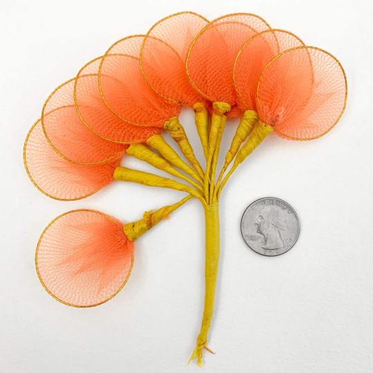 Old Fashioned Net Leaves or Fairy, Angel Wings ~ ORANGE + GOLD