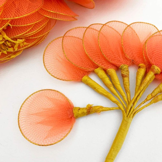 Old Fashioned Net Leaves or Fairy, Angel Wings ~ ORANGE + GOLD