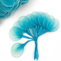 Old Fashioned Net Leaves or Fairy, Angel Wings ~ LIGHT BLUE + SILVER