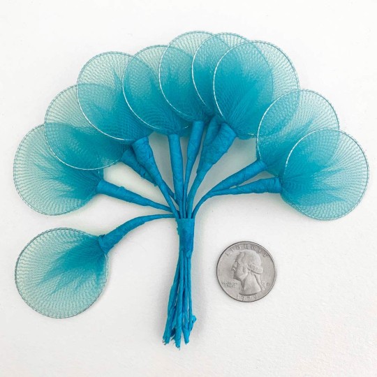 Old Fashioned Net Leaves or Fairy, Angel Wings ~ LIGHT BLUE + SILVER