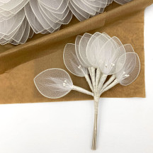 Old Fashioned Net Leaves or Fairy, Angel Wings ~ WHITE with PEPS