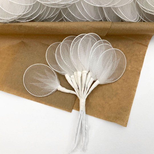 Old Fashioned Net Leaves or Fairy, Angel Wings ~ WHITE