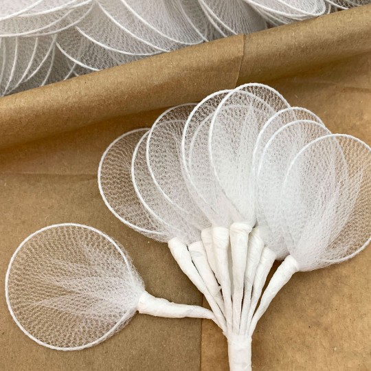Old Fashioned Net Leaves or Fairy, Angel Wings ~ WHITE