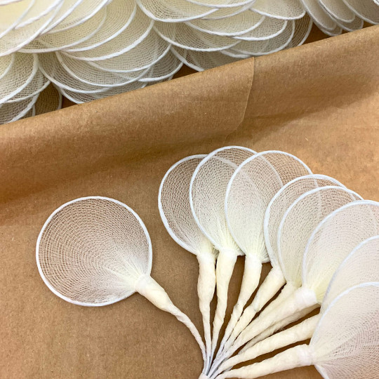 Old Fashioned Net Leaves or Fairy, Angel Wings ~ CREAM