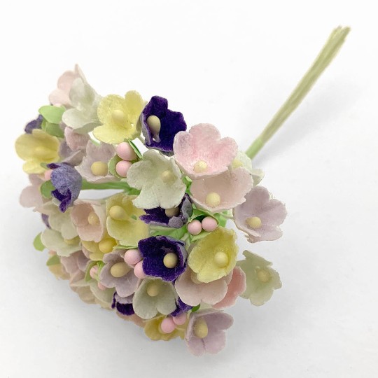 1 Bouquet of Paper Forget Me Nots in Light Garden Mix