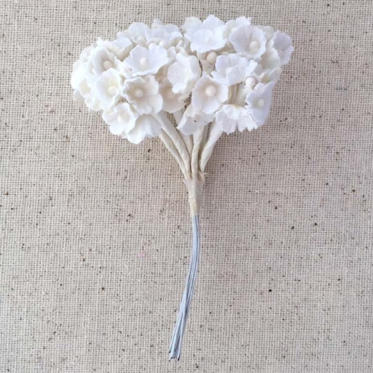 1 Bouquet of Paper Forget Me Nots in All White