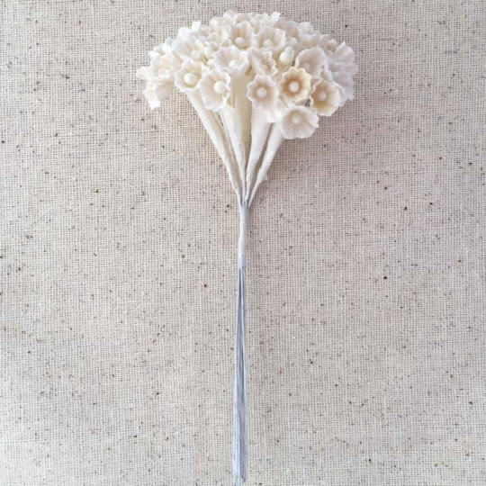 1 Bouquet of Paper Forget Me Nots in All Ivory
