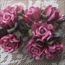 10 Dusty Rose Paper Country Roses