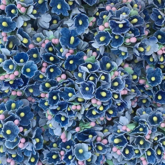 1 Bouquet of Paper Forget Me Nots in Denim Blue