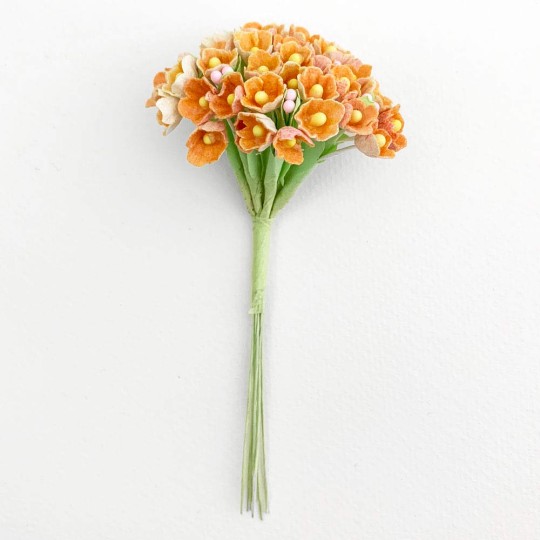 1 Bouquet of Paper Forget Me Nots in Orange