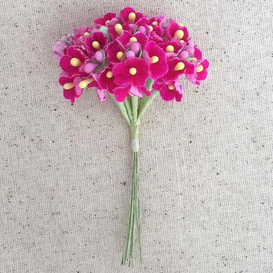 1 Bouquet of Paper Forget Me Nots in Fuchsia