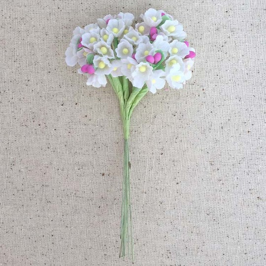 1 Bouquet of Paper Forget Me Nots in White