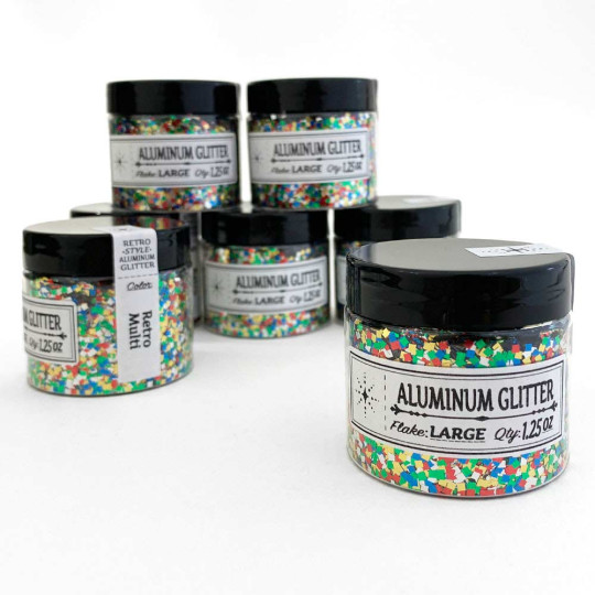 Aluminum Glitter Flakes Retro-style Craft Glitter ~ Retro Multi