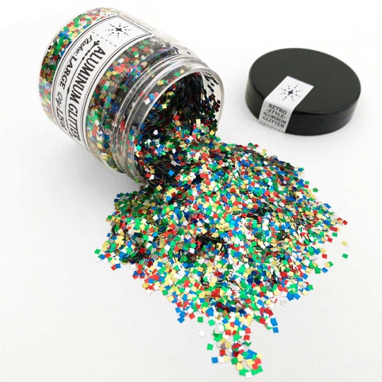 Aluminum Glitter Flakes Retro-style Craft Glitter ~ Retro Multi