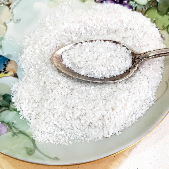 German Glass Glitter in Pearl White ~ Corase Grit ~ 2 oz in Jar