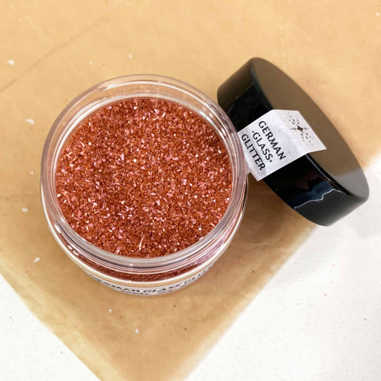 German Glass Glitter in Pearl Autum ~ Medium Grit ~ 2 oz in Jar