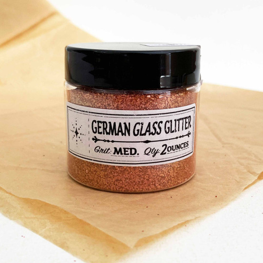 German Glass Glitter in Pearl Autum ~ Medium Grit ~ 2 oz in Jar