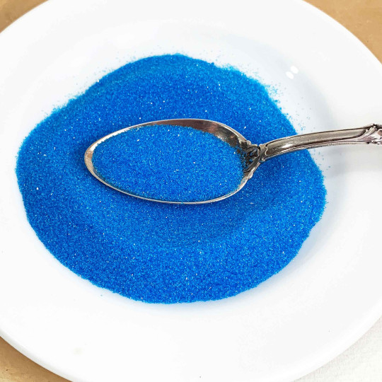 Clear Blue German Glass Glitter ~ Fine Grit ~ 2 oz in Jar