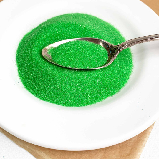 Clear Green German Glass Glitter ~ Fine Grit ~ 2 oz in Jar