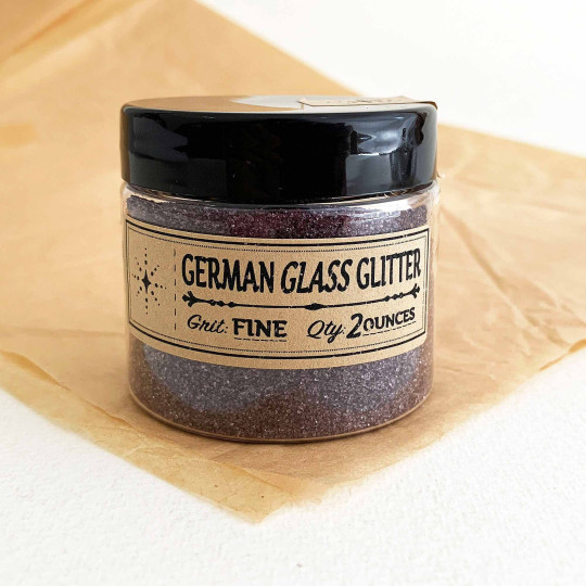 German Glass Glitter in Dark Plum Purple ~ Fine Grit ~ 2 oz in Jar