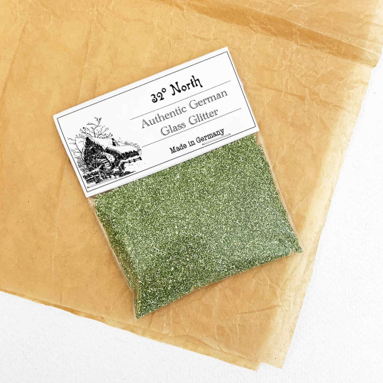 1 oz German Glass Glitter in Citron Green ~ Fine Grit