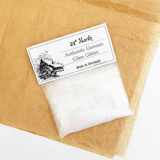 Clear German Glass Glitter in Clear Frost ~ Fine Grit ~ 1 oz in Bag 