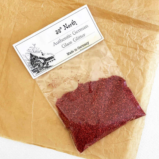 1 oz German Glass Glitter in Ruby Red ~ Fine Grit